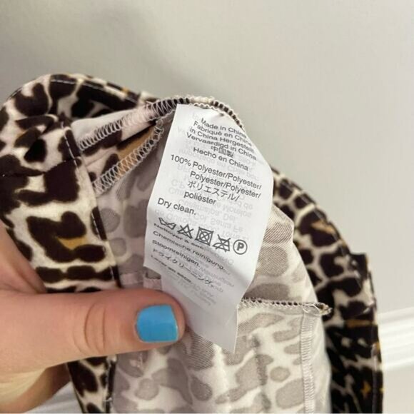 J. Crew Snowcat Leopard Print Slim Dress Pants Size 4 - Picture 4 of 5